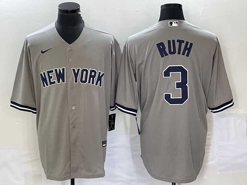 Men's New York Yankees #3 Babe Ruth Grey Stitched Cool Base Nike Jersey,We sell and wholesale Men's New York Yankees #3 Babe Ruth Grey Stitched Cool Base Nike Jersey on line form chian!